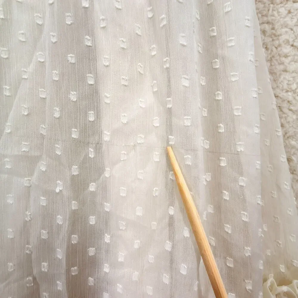 Patrons of Peace Boho Tiered Maxi Dress M Ivory Ruffles Buttons Sheer Prairie - Picture 8 of 10